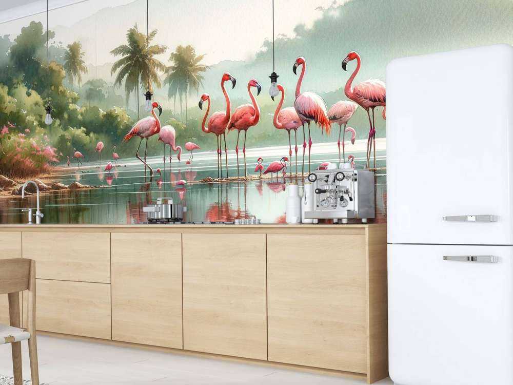 Morning Reflections of Flamingos