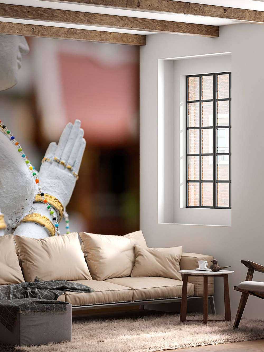 Wit met gouden boeddha  Tempelcomplex Bangkok  (Thailand)