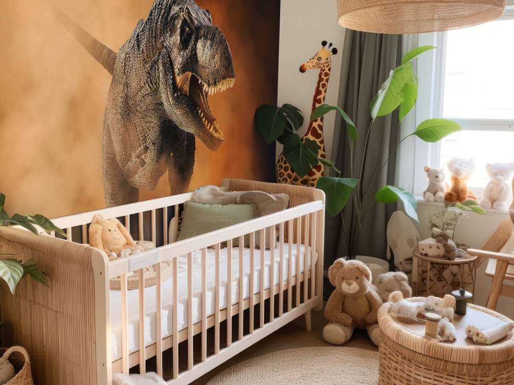 Tyrannosaurus lopend door de rook