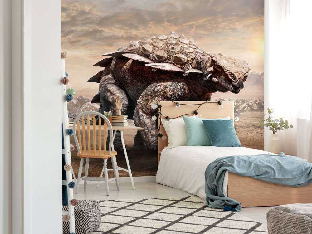 Dinosaurus in een verlaten gebied