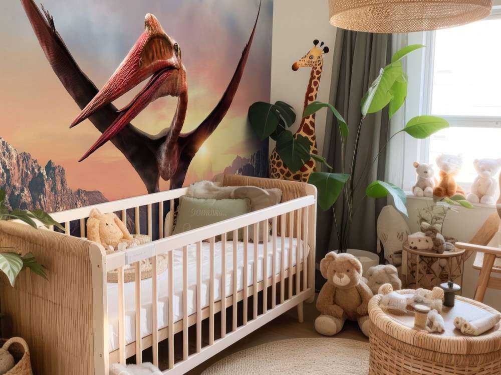 Quetzalcoatlus vliegend over bergen