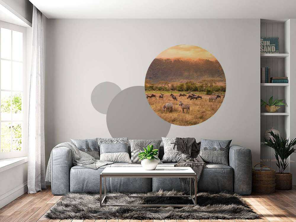 Savanne landschap met zebra's