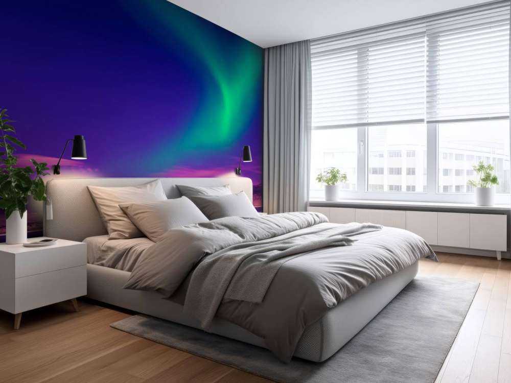 Noorderlicht met roze effect