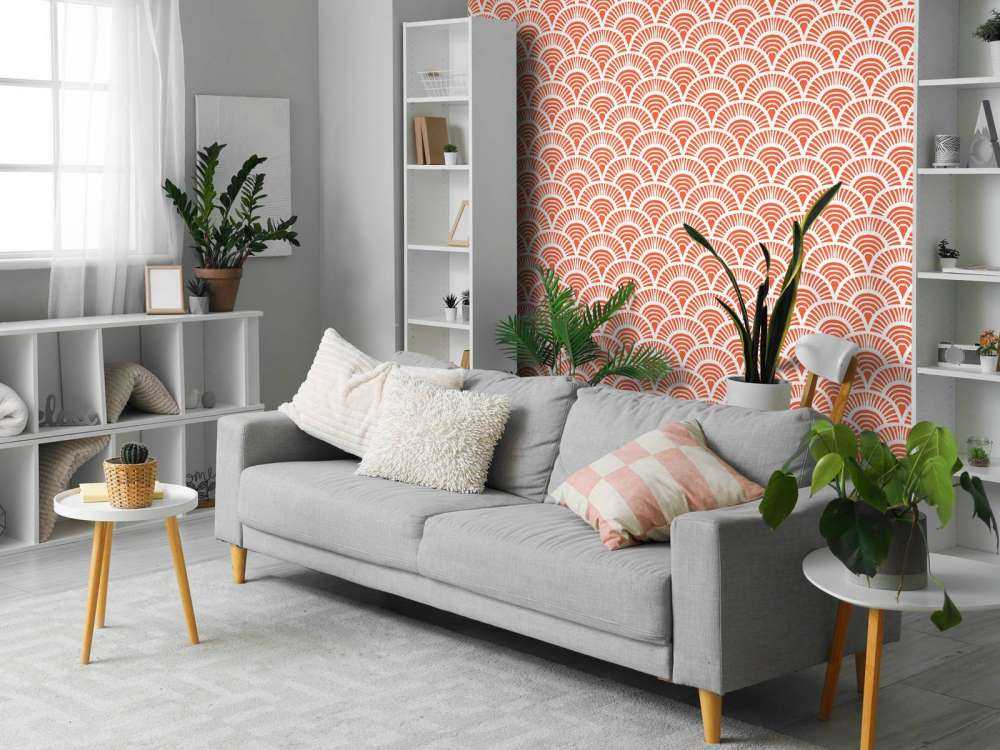 Oranje golfjes print