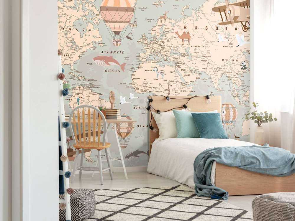 Beige wereldkaart