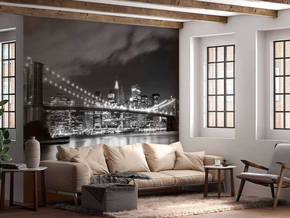 Brooklyn Bridge in zwart-wit