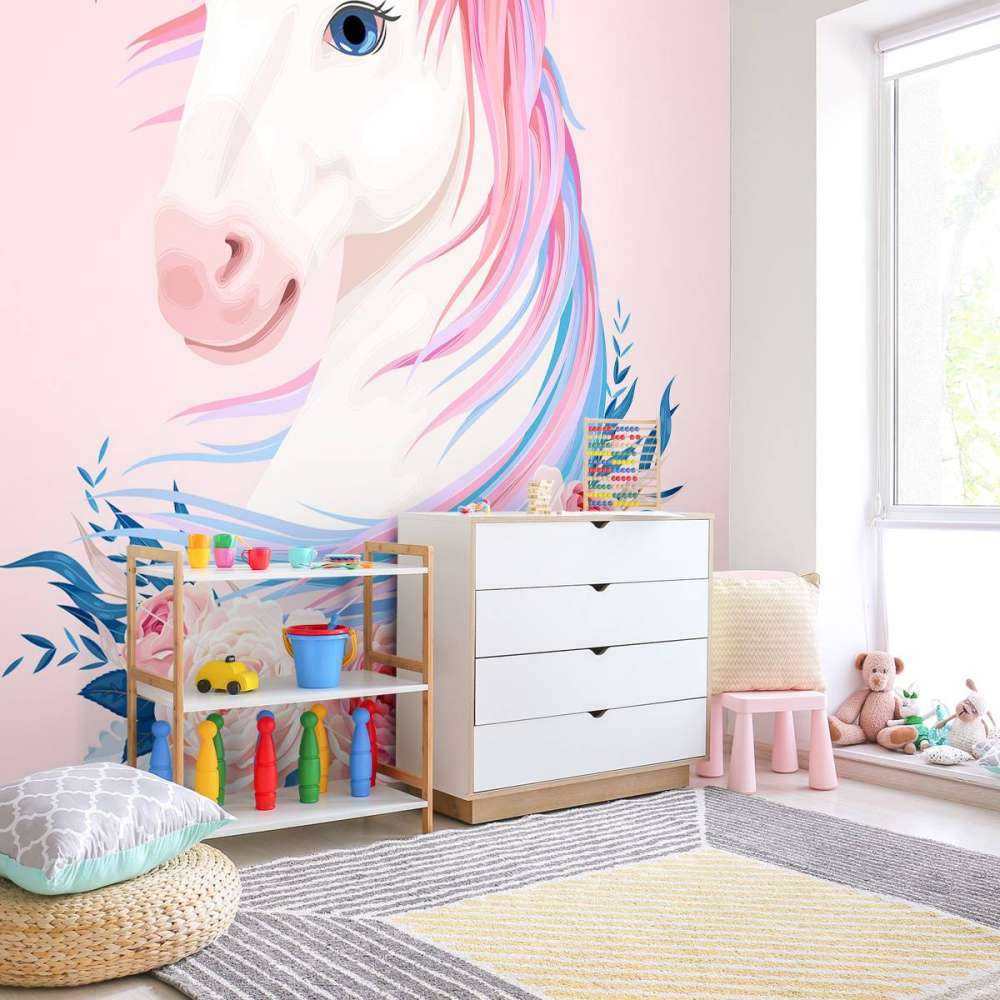 Unicorn met bloemen