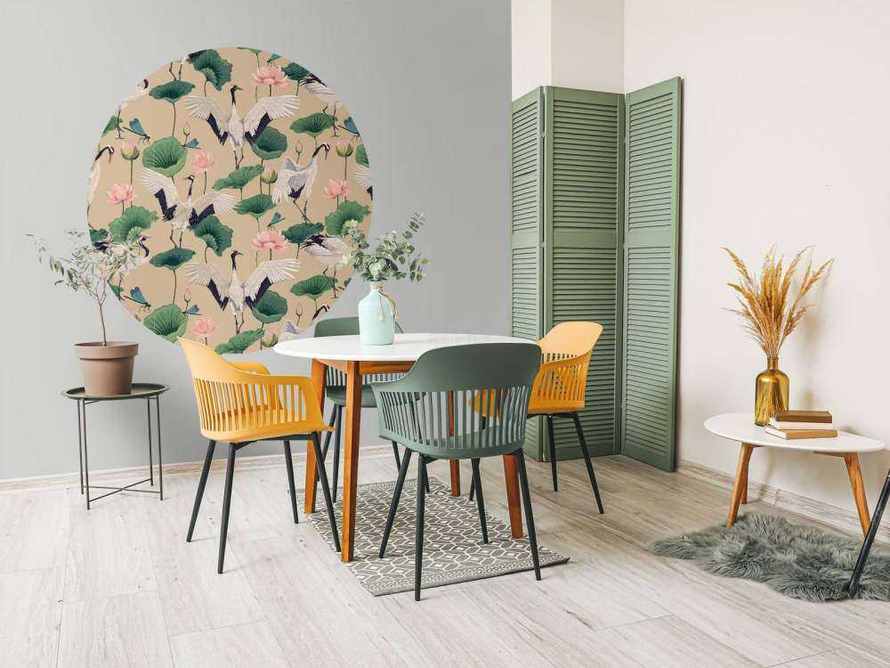 Witte kraanvogels, beige