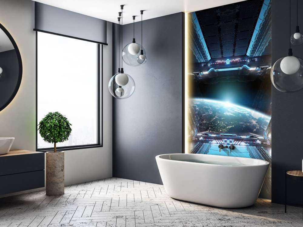 Zicht vanuit een ruimteschip