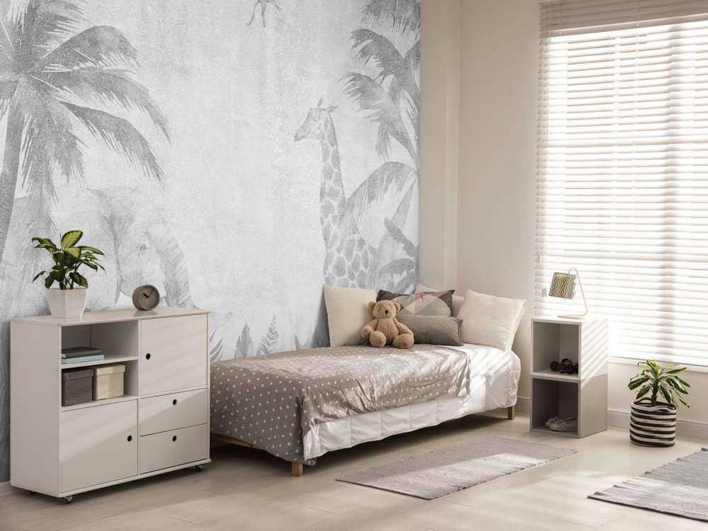 Vrolijke jungle dieren op beton