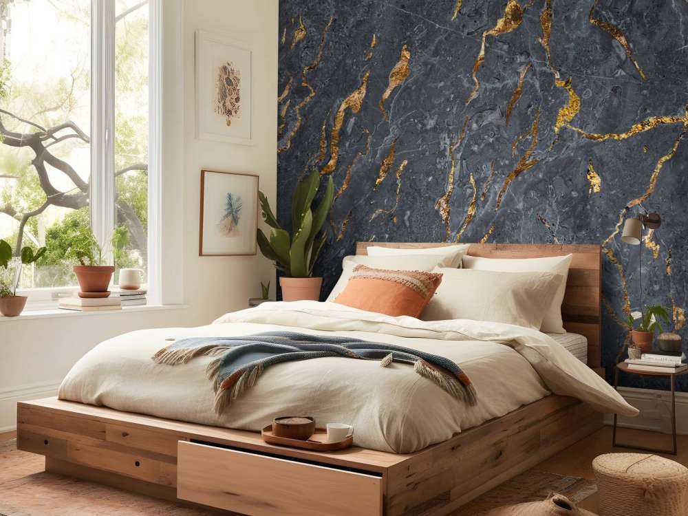 Grijze rots met goud