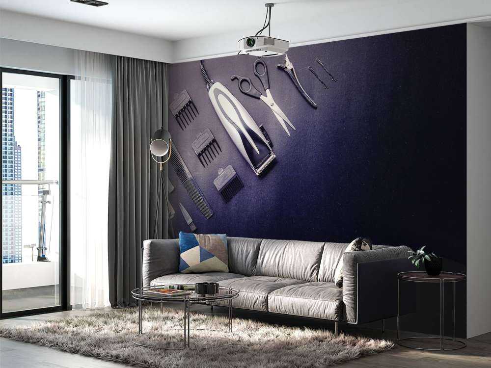 Kapper hulpmiddelen met een donkere achtergrond