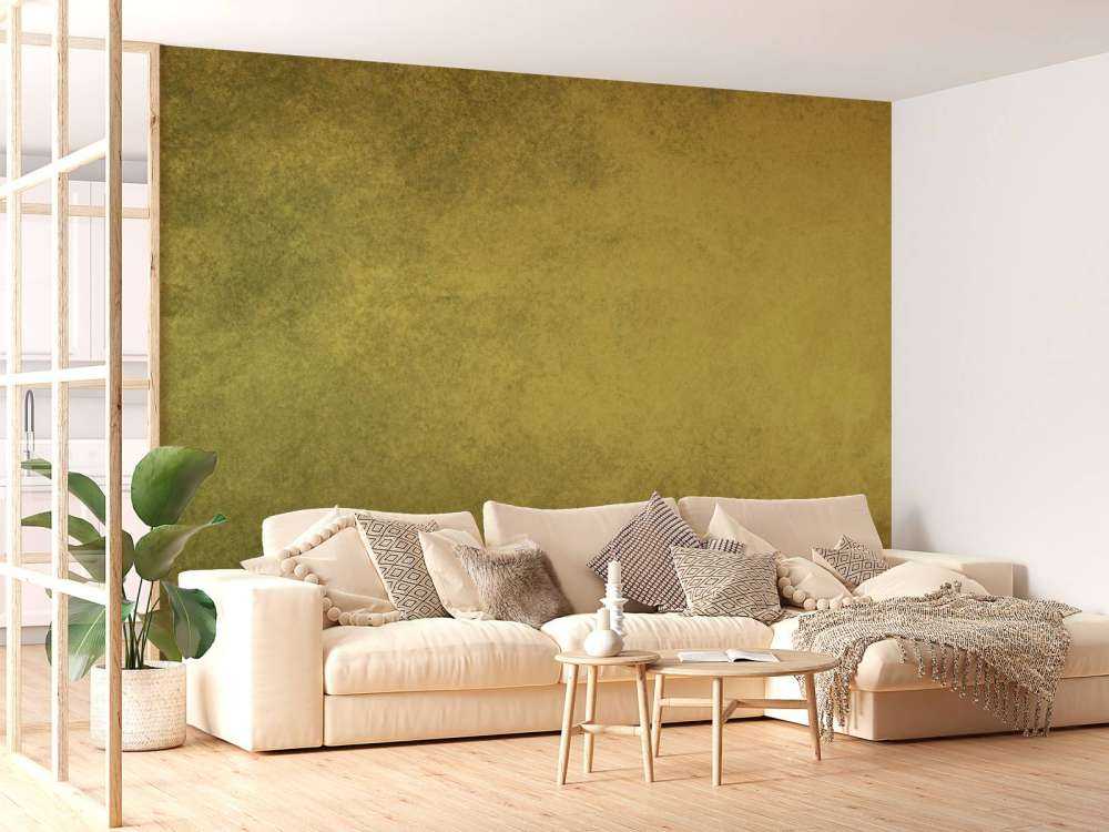 Oude geel-groene muur