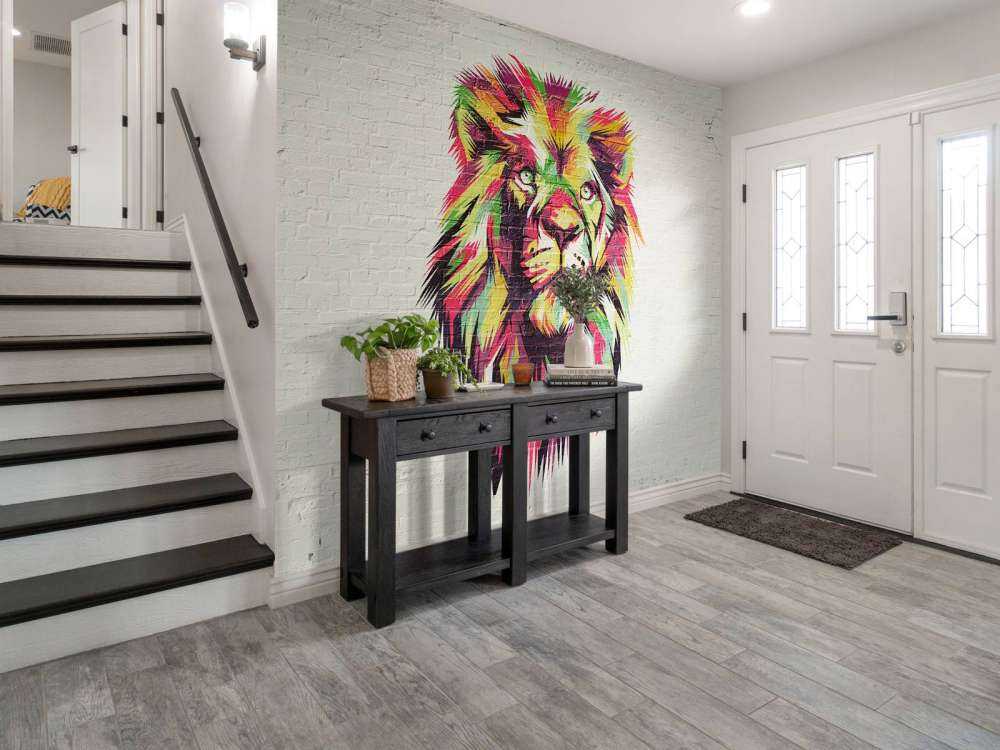 Graffiti van een leeuw