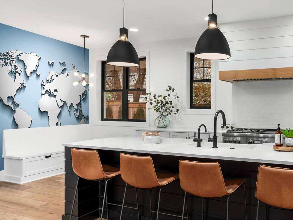 Zilveren wereldkaart in 3D