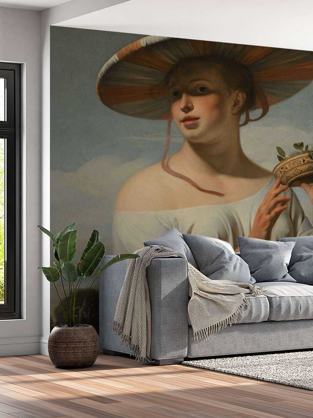 Meisje met een brede hoed