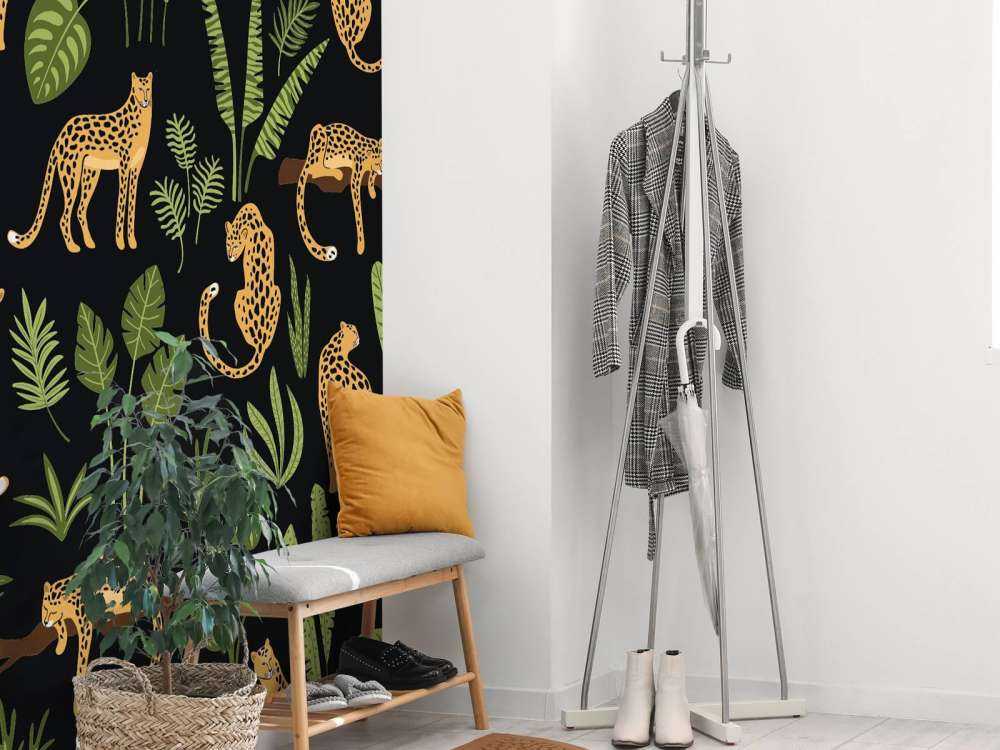 Luipaard patroon op een zwarte achtergrond