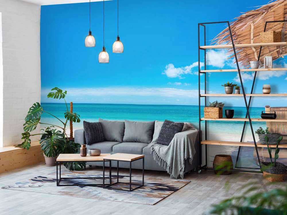 Ligstoelen op het strand