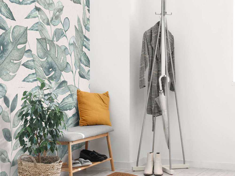 Tropisch bladmotief in waterverf