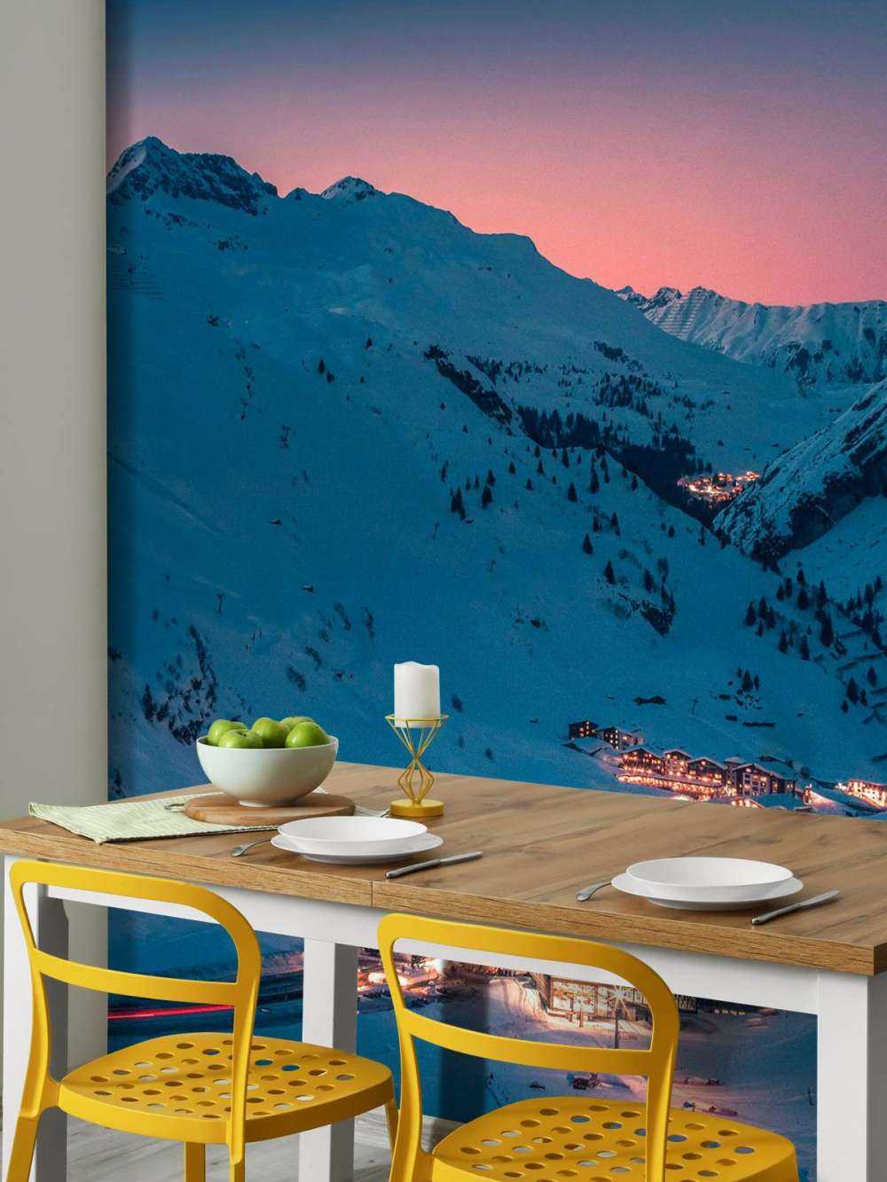 Avondlicht in alpendorp