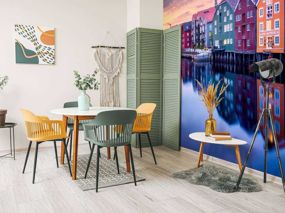 Avondlicht Op Gekleurde Gevels