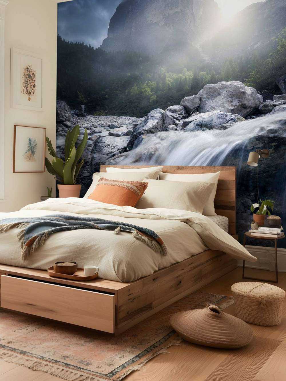 Mistige Bergstroom bij Zonsopkomst