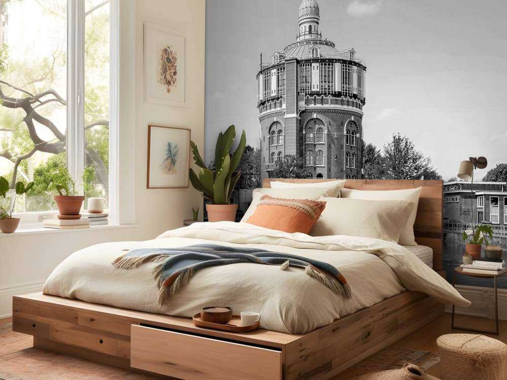 Zwart-Wit Watertoren Panorama