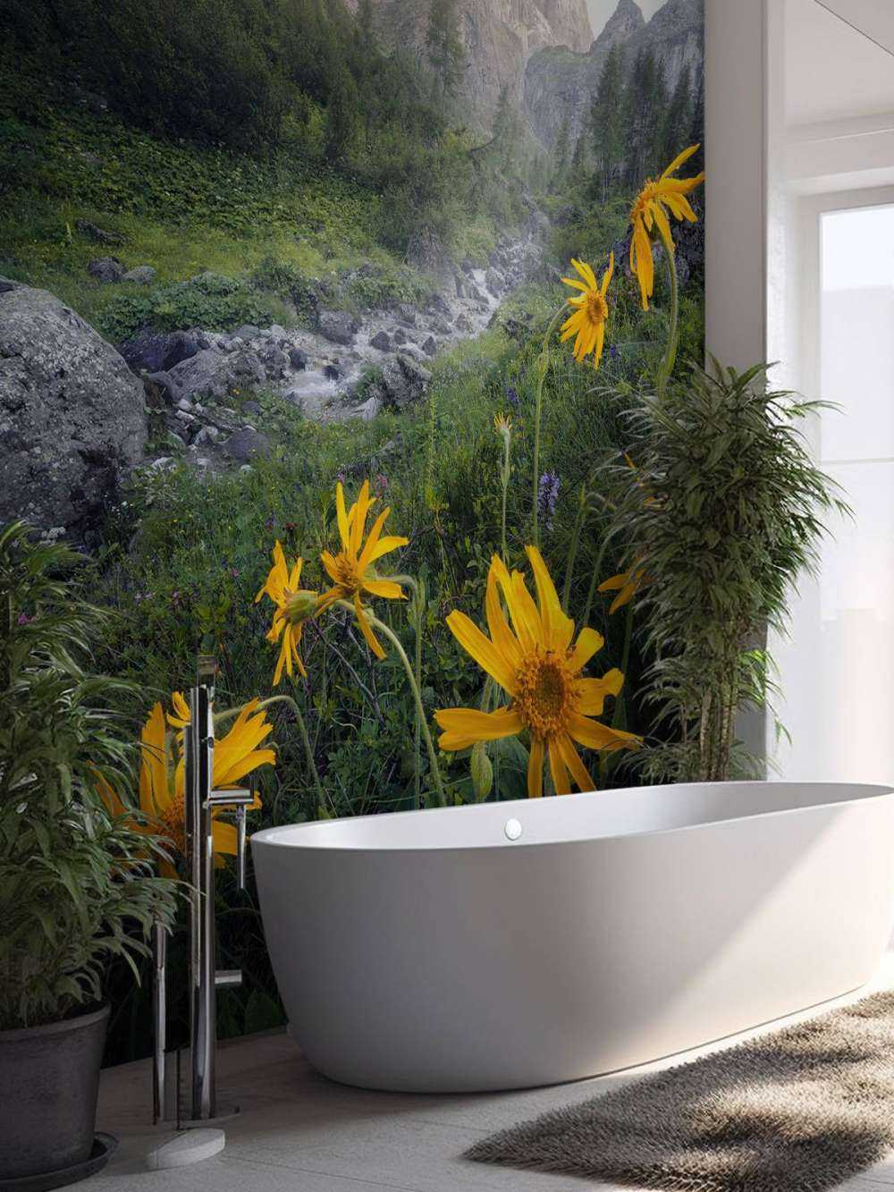 Gele Alpenbloemen in Bergvallei