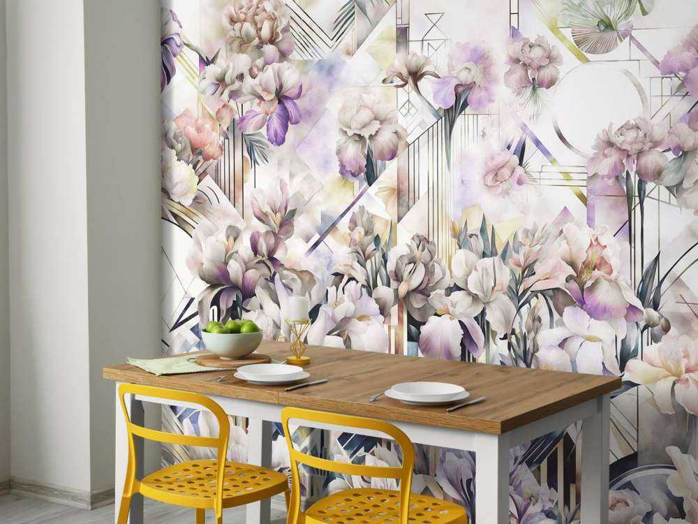 Huge Watercolor Irises Violet