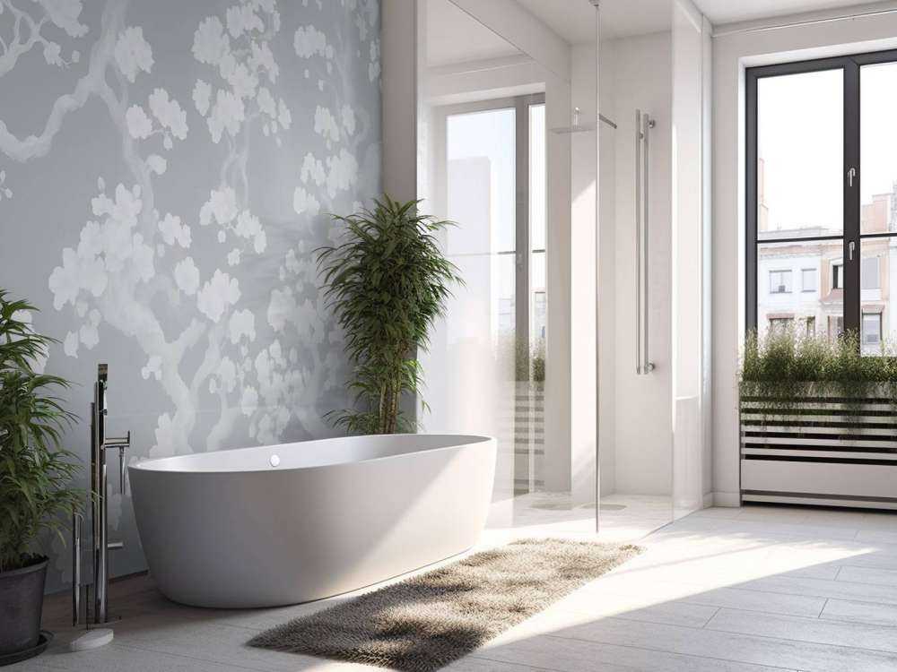 Wonderful blooming forest - blue