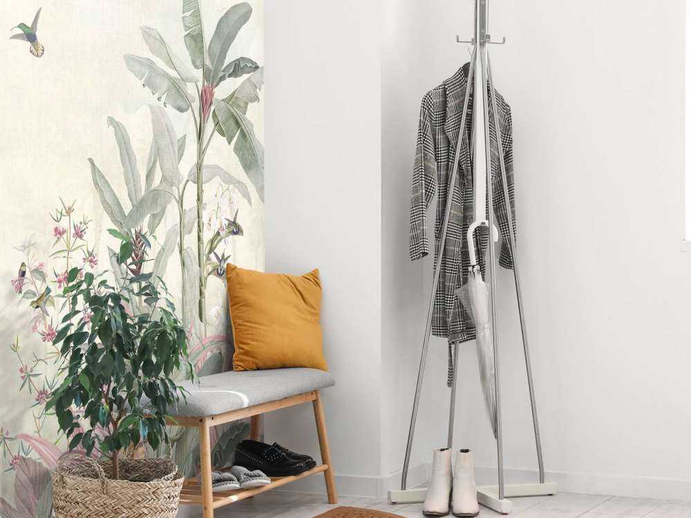 Kolibries en tropische bladeren