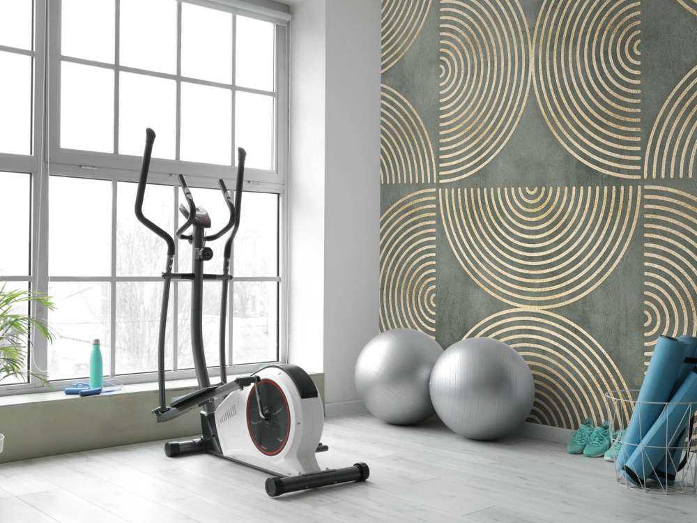 Eclectic Circles Modern Art Green Gold