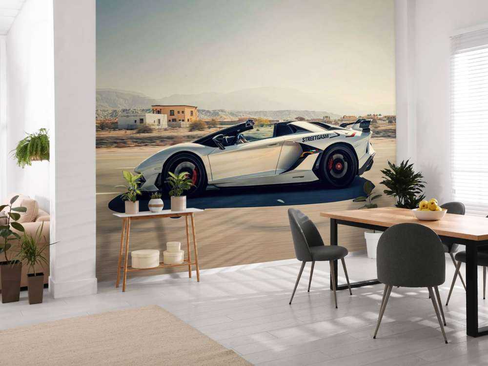 Lamborghini Aventador Roadster in de woestijn