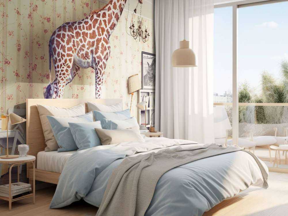 Giraffe in de woonkamer