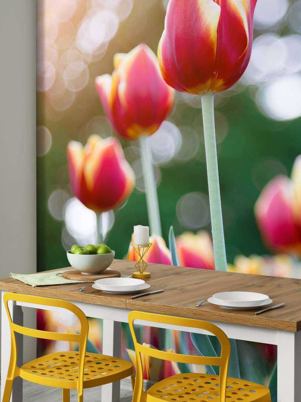 Rood met gele tulpen