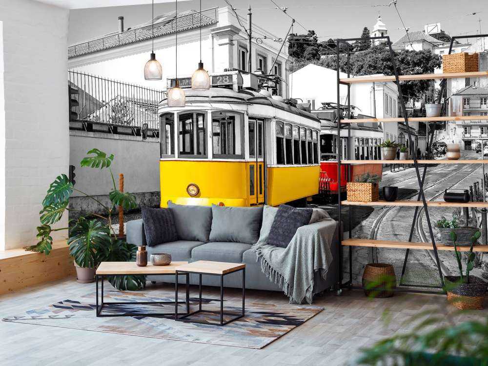 Gele en rode tram