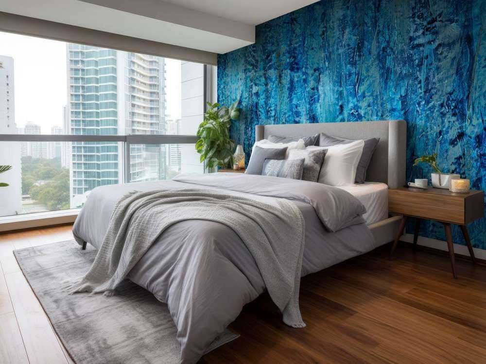 Schilderij met blauwtinten