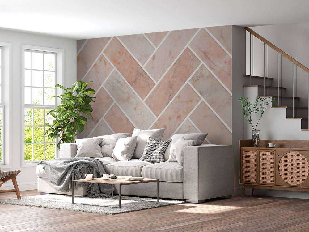 Roze marmer visgraat