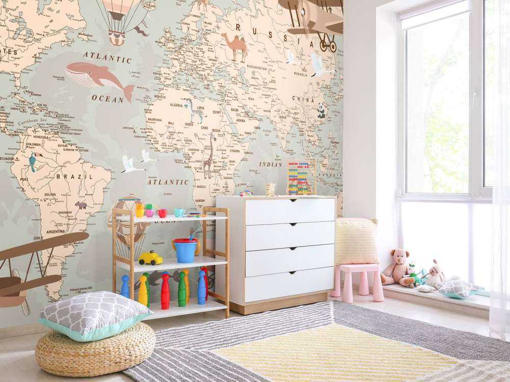 Beige wereldkaart