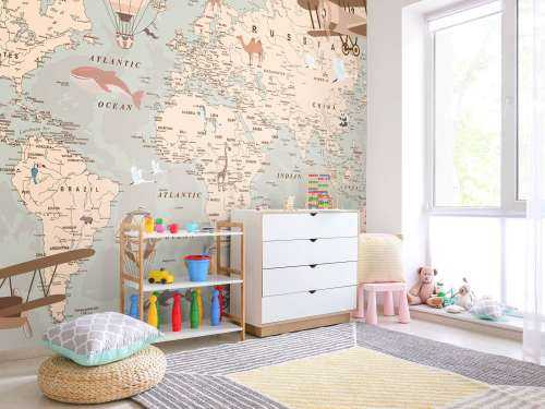 Beige wereldkaart