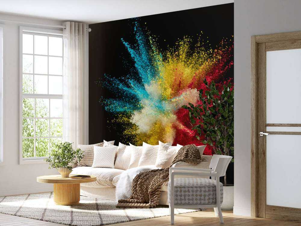 Kleurpoeder explosie