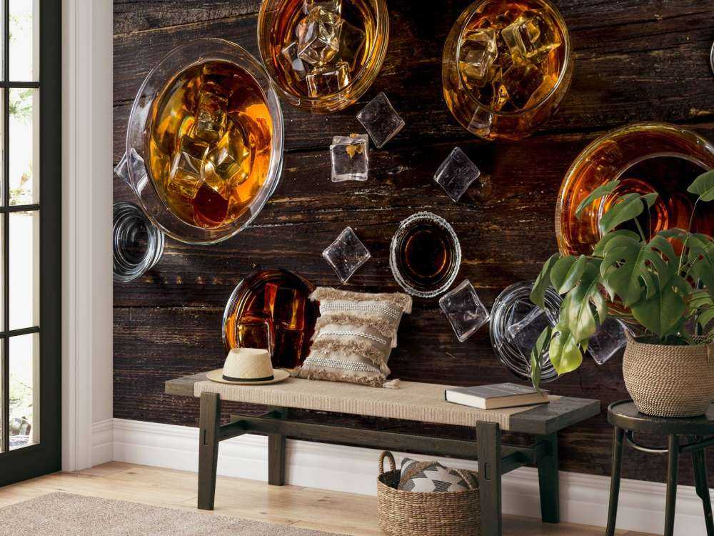 Whiskey glazen van bovenaf