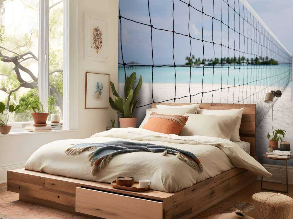 Volleybalnet op een Tropisch strand