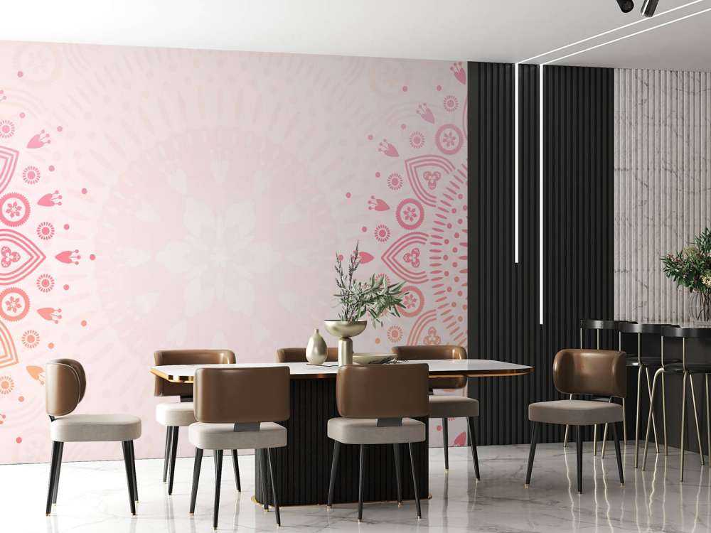 Roze bloemen mandala's