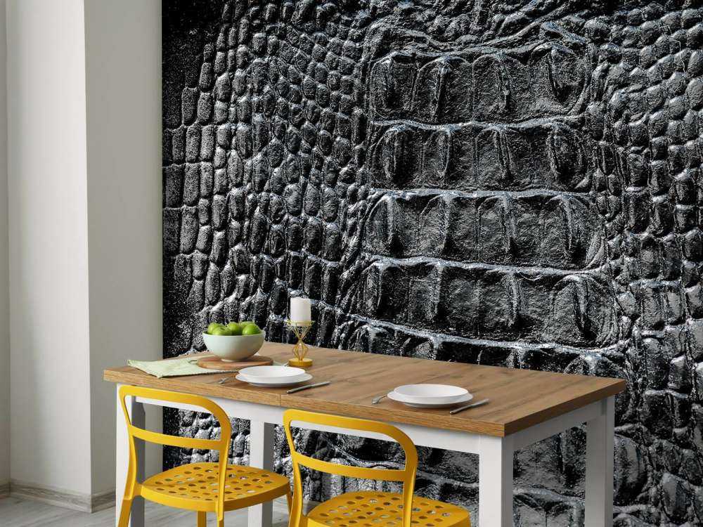 Krokodillen huid in het zwart