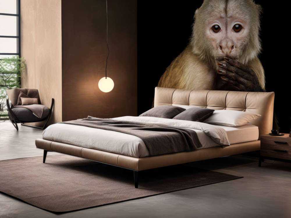 Kapucijnaap met een zwarte achtergrond