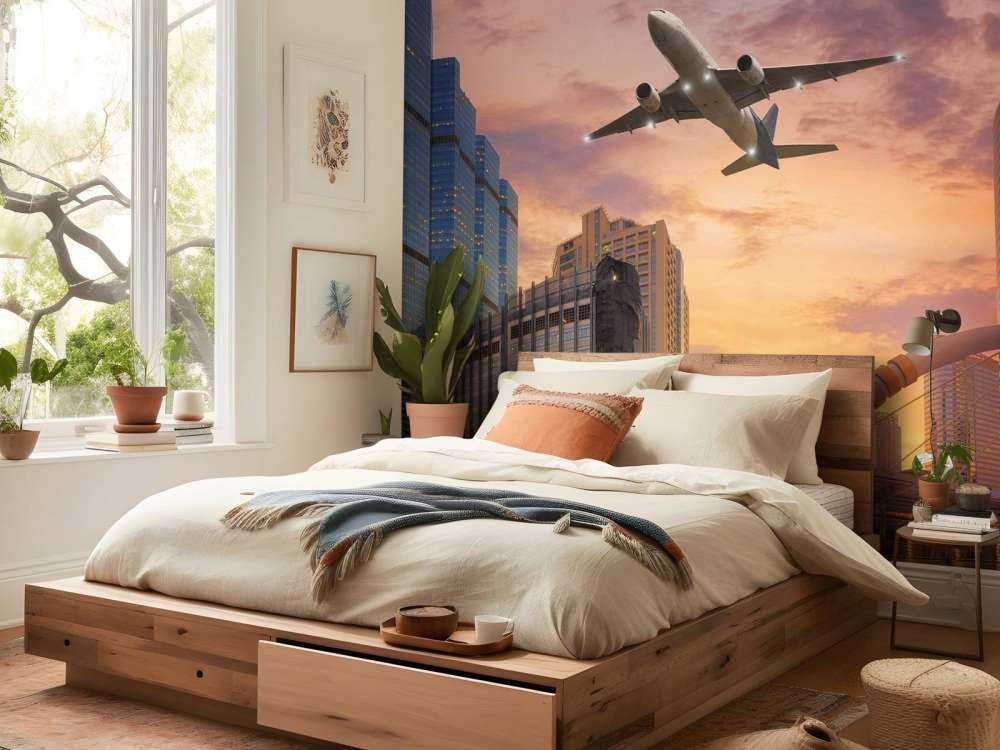 Vliegtuig boven Bangkok