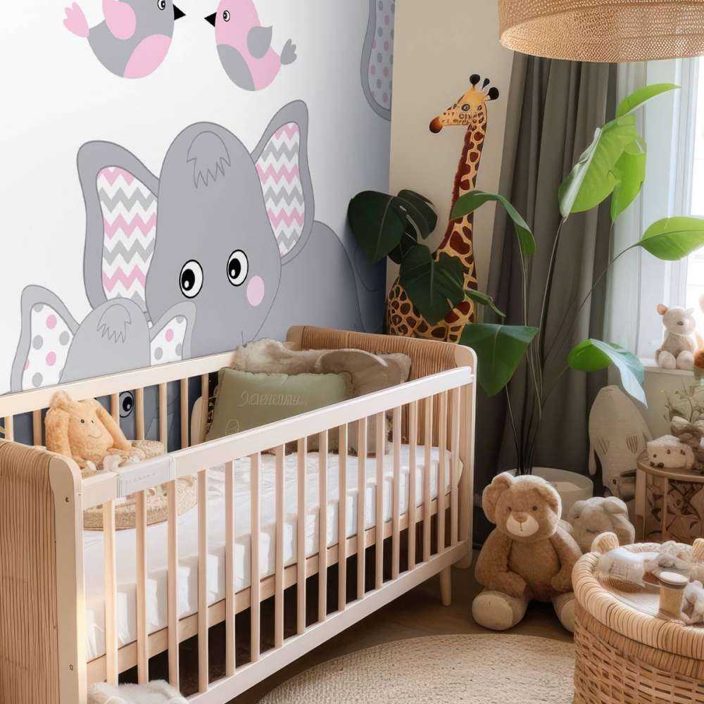 Olifanten en vogeltjes met slingers