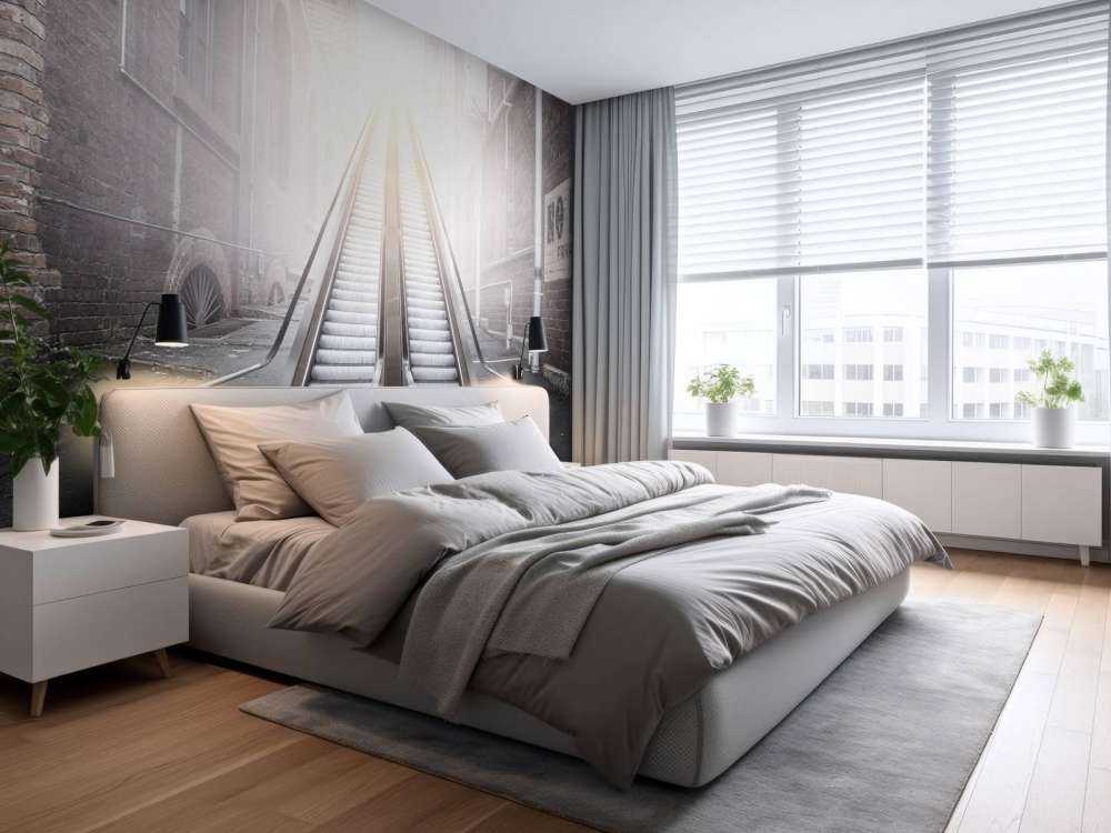 Moderne roltrap in een steegje