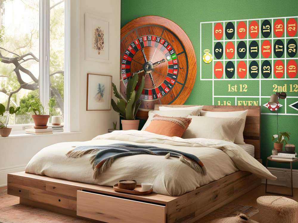 Roulette op een groene tafel